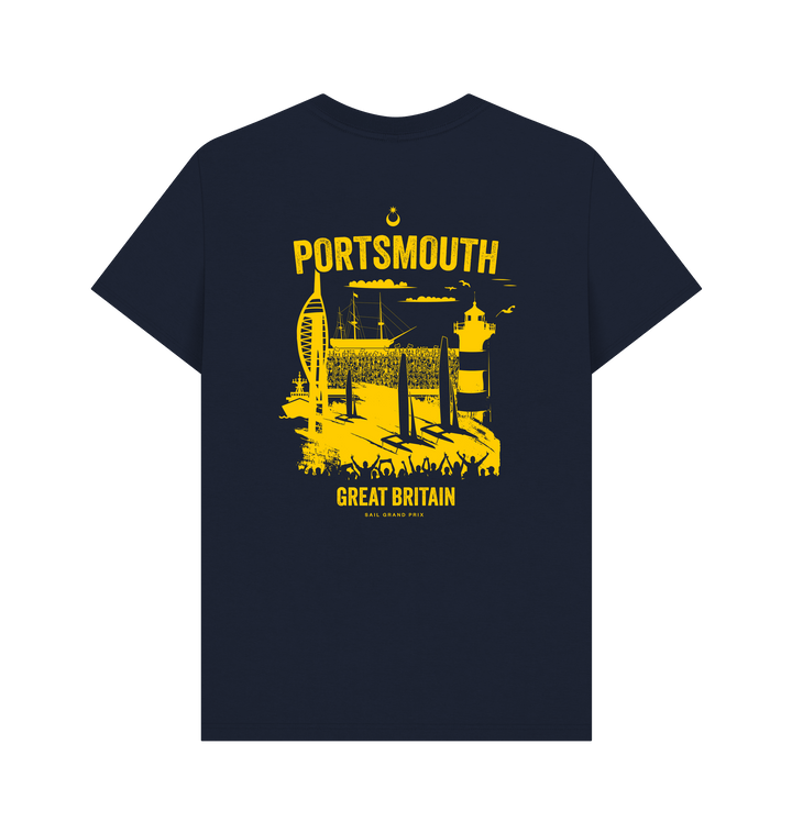 Navy Blue Printed T-shirt Back
