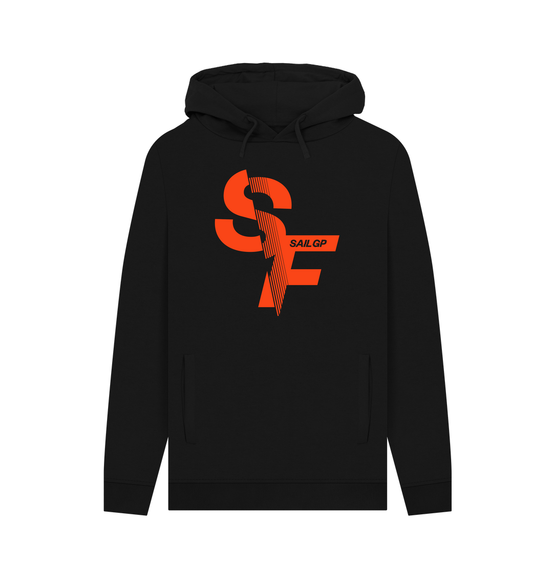 Black Printed Hoody Front