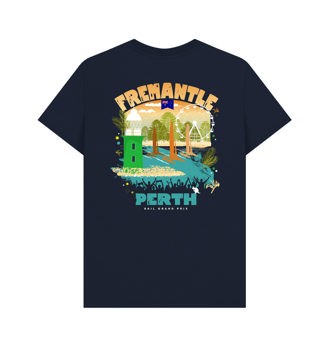 Navy Blue Printed T-shirt Back