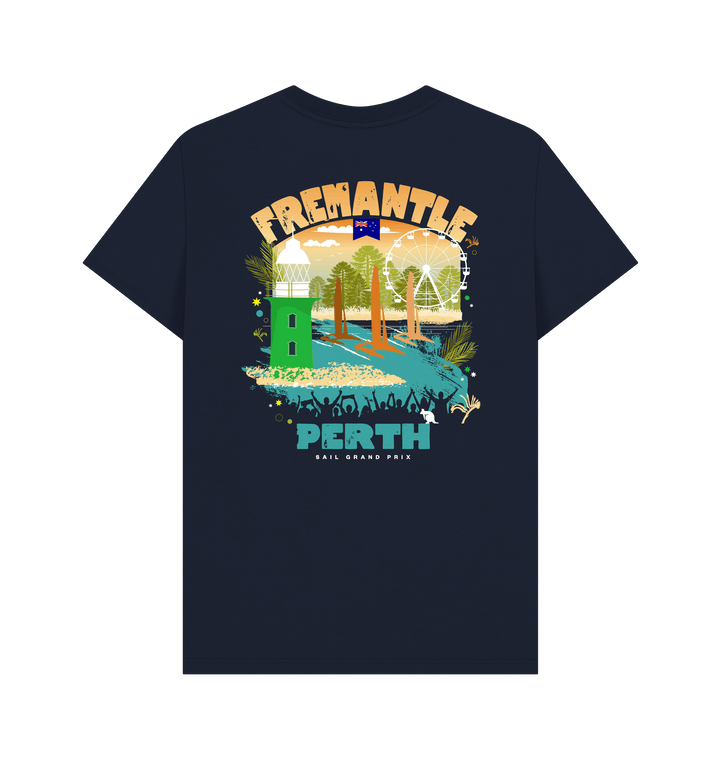 Navy Blue Printed T-shirt Back