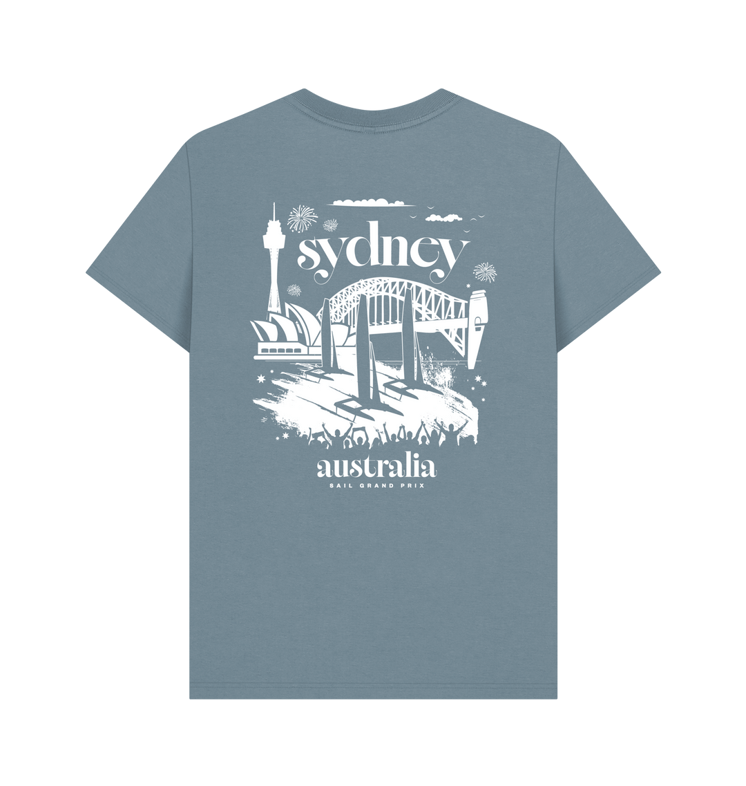 Stone Blue Printed T-shirt Back