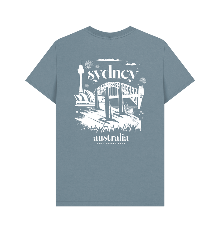 Stone Blue Printed T-shirt Back