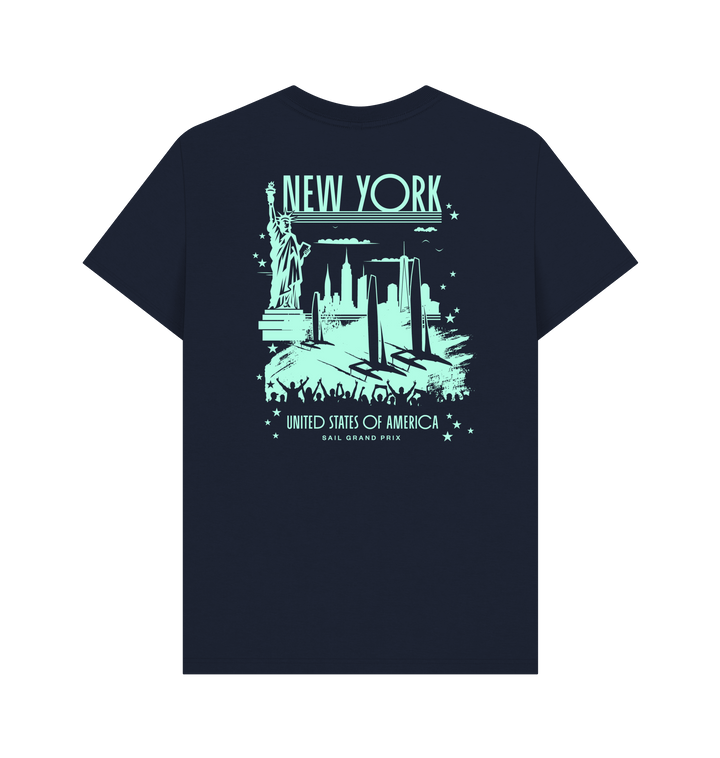 Navy Blue Printed T-shirt Back