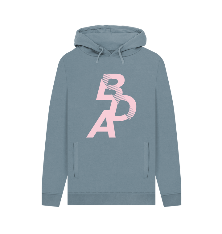 Stone Blue Printed Hoody Front