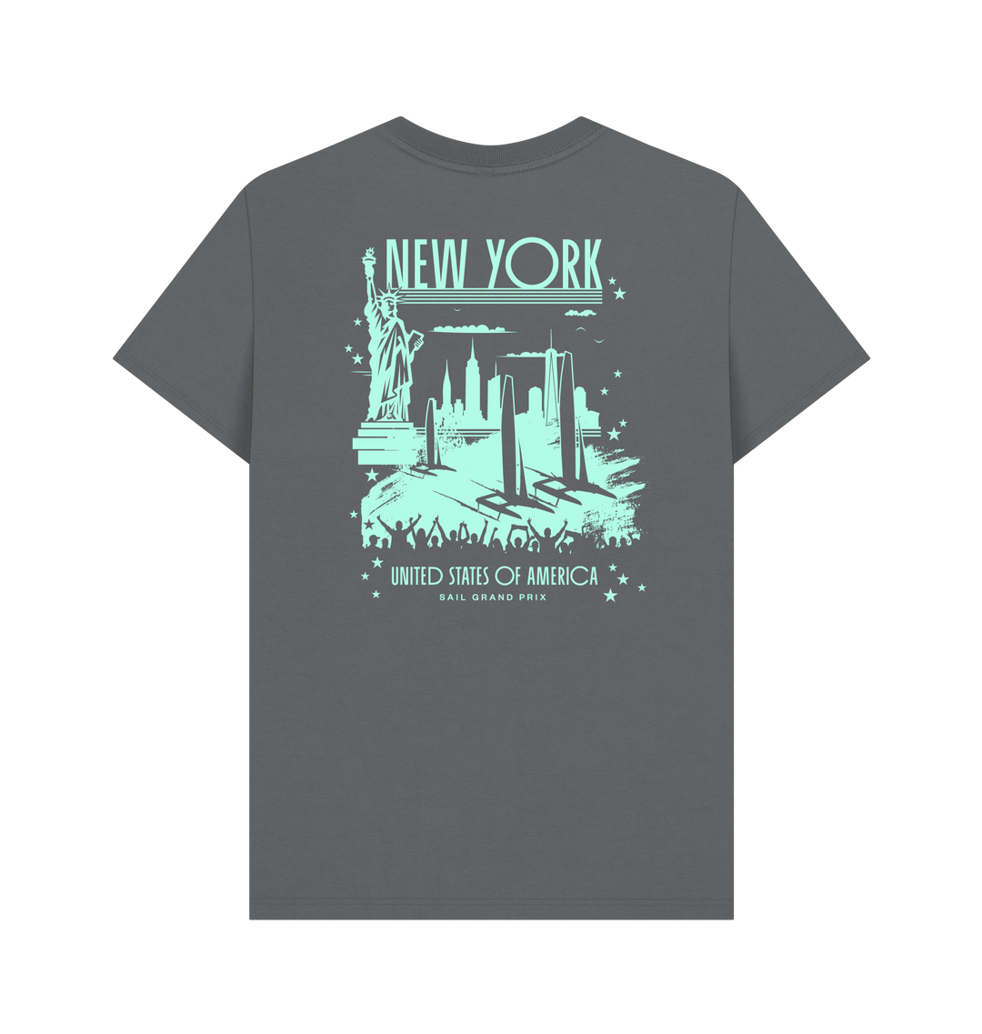 Slate Grey Printed T-shirt Back