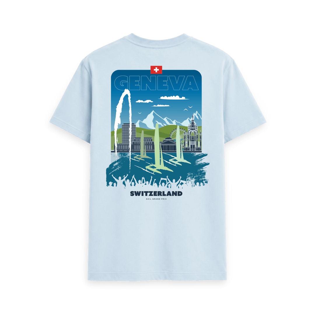 Sky Blue Printed T-shirt Back