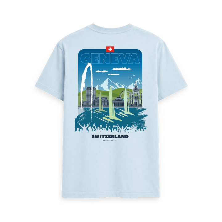 Sky Blue Printed T-shirt Back