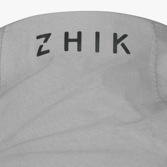 Close up of the 'ZHIK' logo on a white background