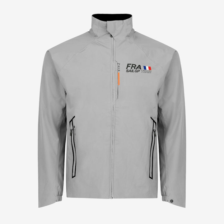 Gray jacket with France SailGP Team branding on a gray background