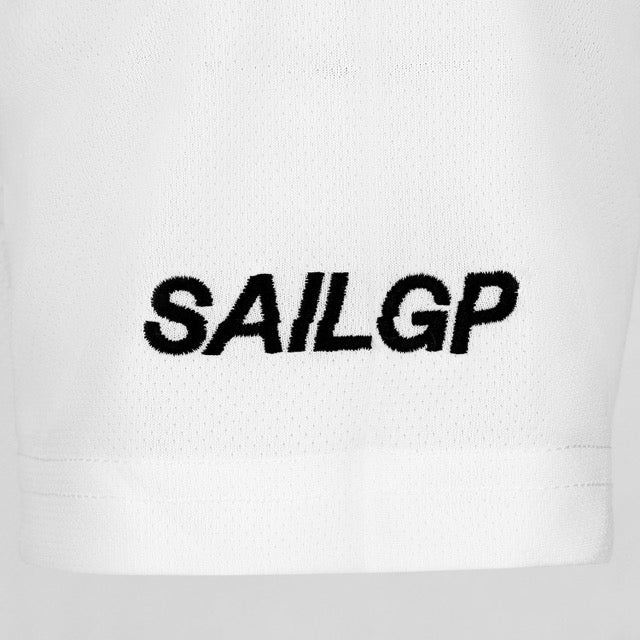 White shirt with 'SAILGP' text in black on a white background