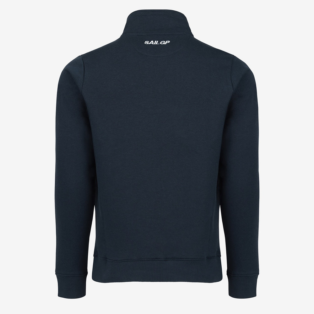 Navy blue jacket with 'SAIL GP' logo on the back against a white background