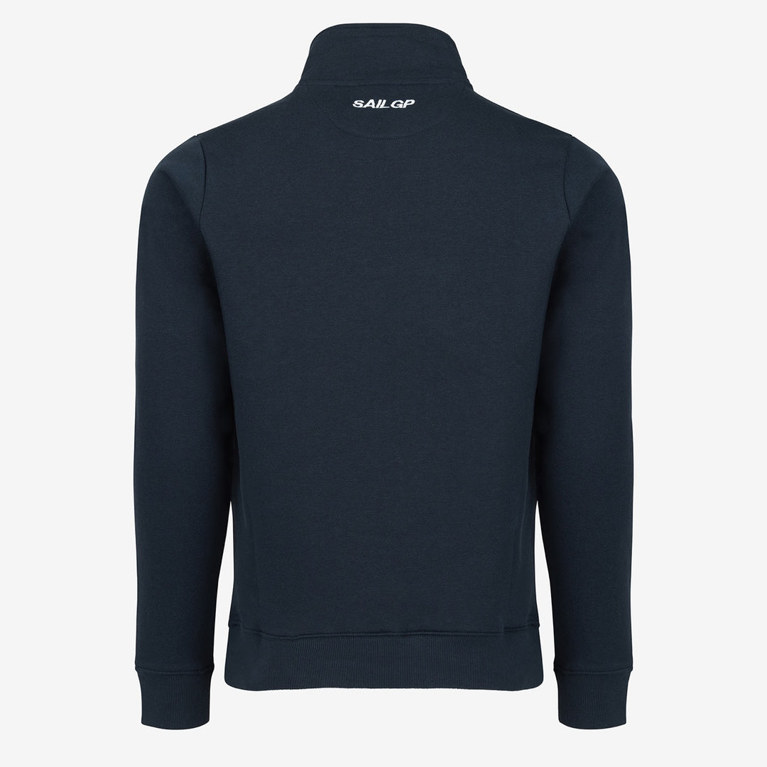 Navy blue jacket with 'SAIL GP' logo on the back against a white background