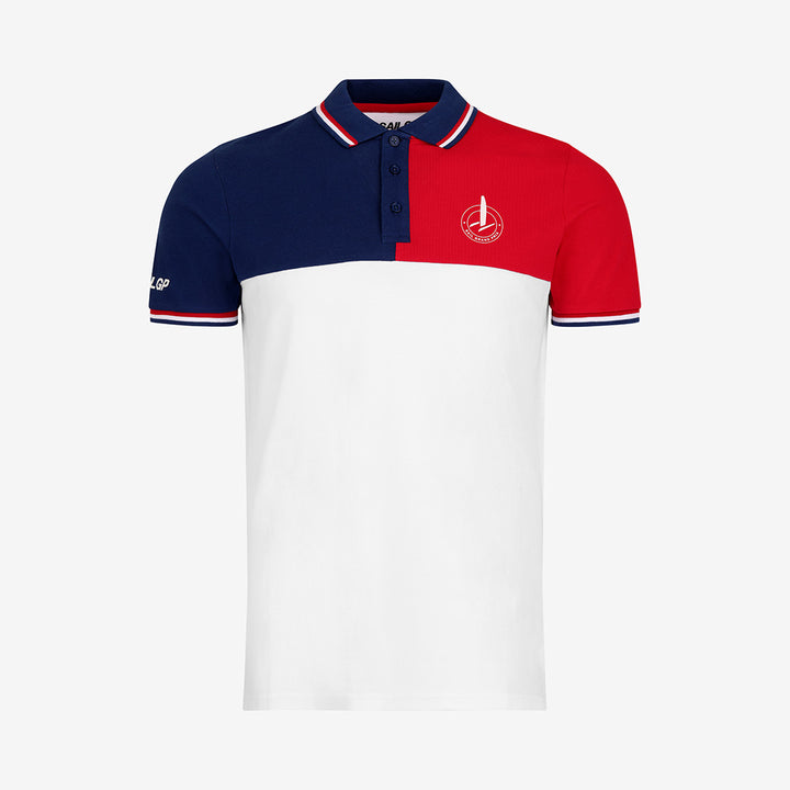 Icon Red, White and Blue Quartered Polo Shirt