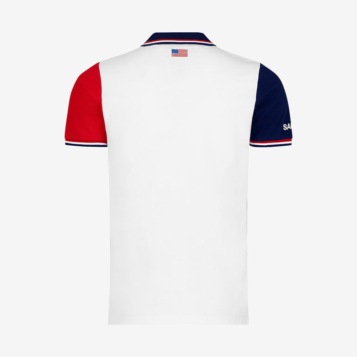 Icon Red, White and Blue Quartered Polo Shirt