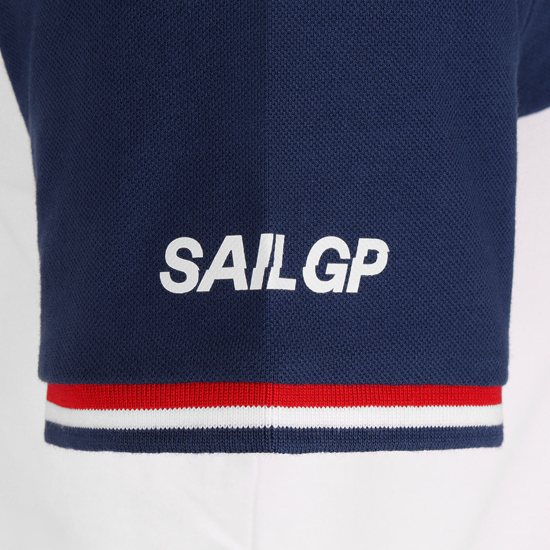 Icon Red, White and Blue Quartered Polo Shirt