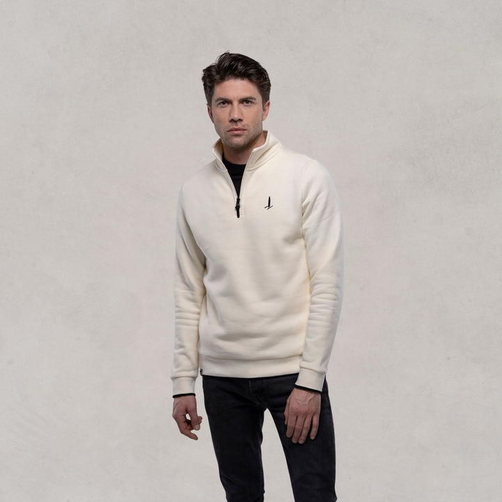 Icon Quarter-Zip Sweatshirt, Cream
