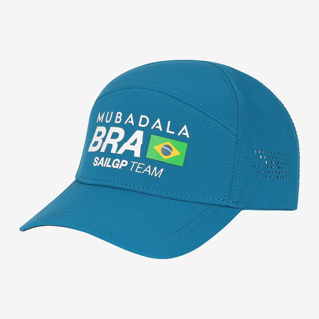 Blue cap with 'Mubadala BRA SailGP Team' text and Brazilian flag on a white background