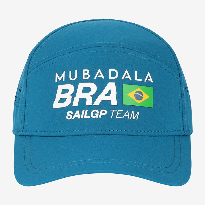 Blue cap with 'Mubadala BRA SailGP Team' text and Brazilian flag on a white background