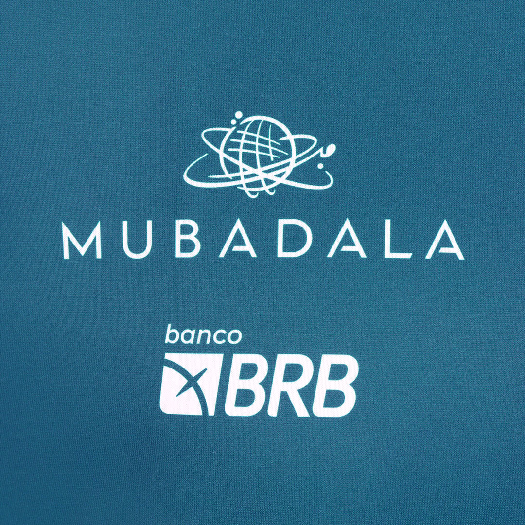 Detailed view of the Mubadala and Banco BRB logos