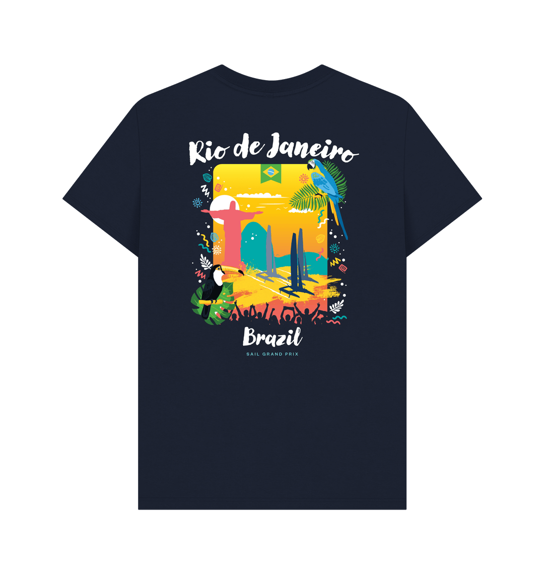 Navy Blue Printed T-shirt Back