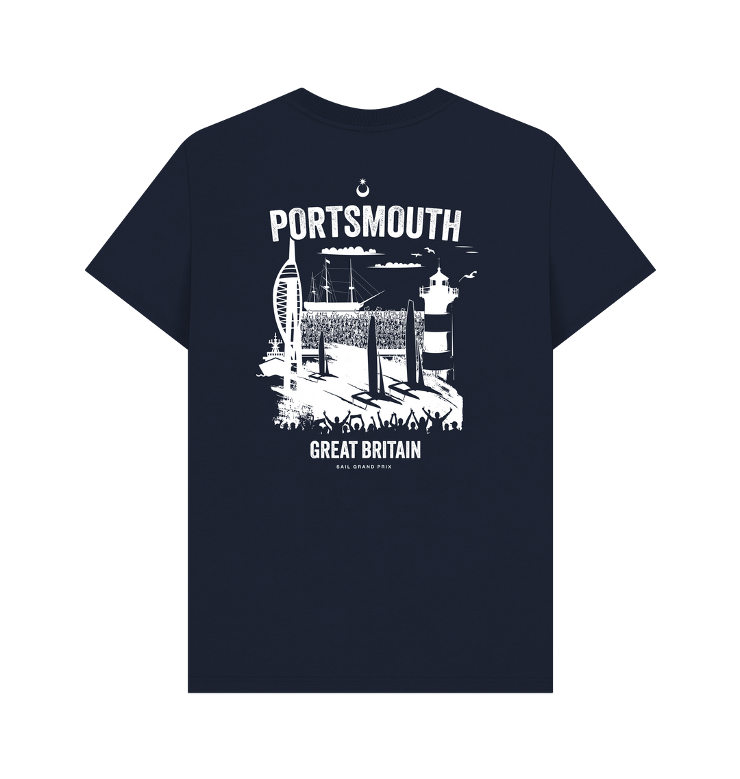 Navy Blue Printed T-shirt Back