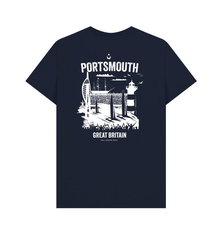 Navy Blue Printed T-shirt Back