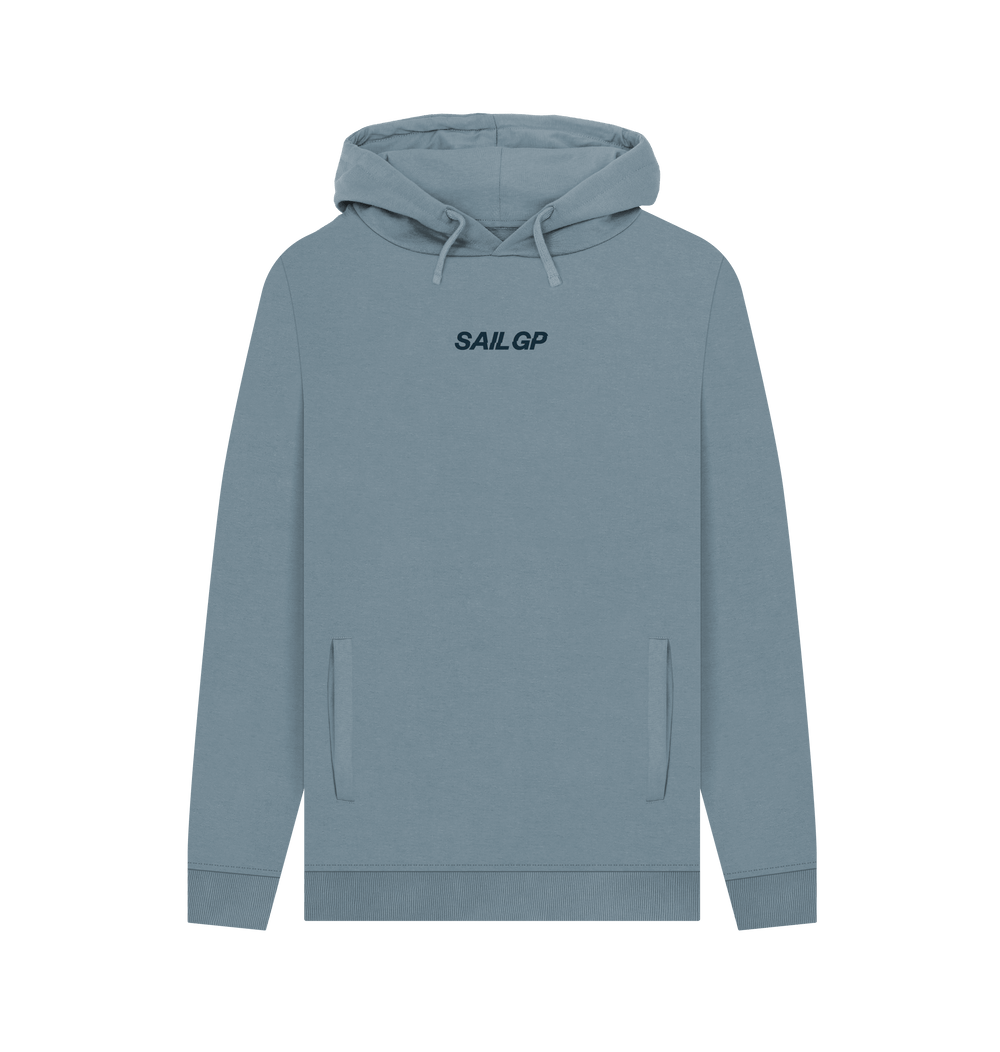 Stone Blue Printed Hoody Front
