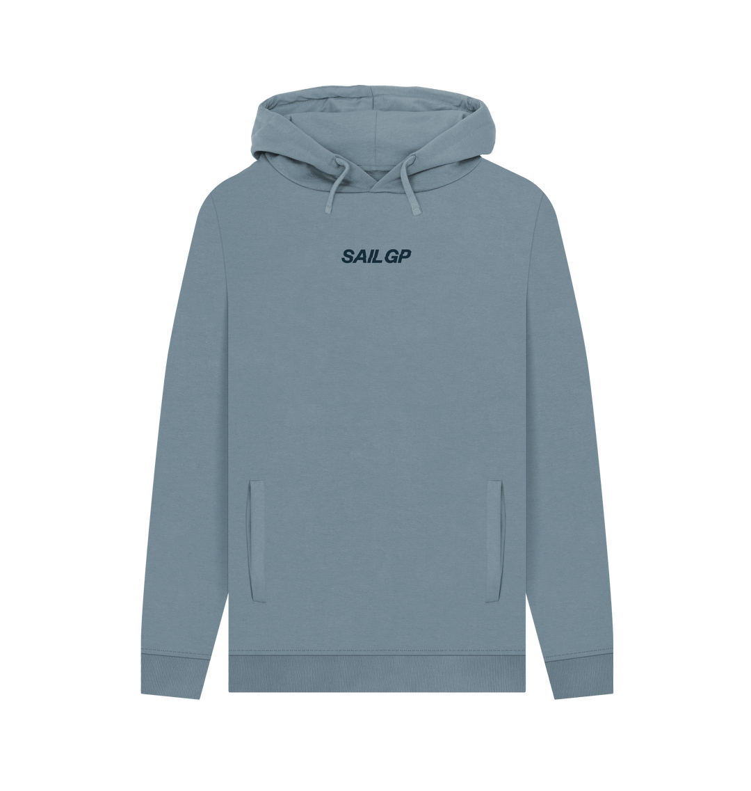 Stone Blue Printed Hoody Front